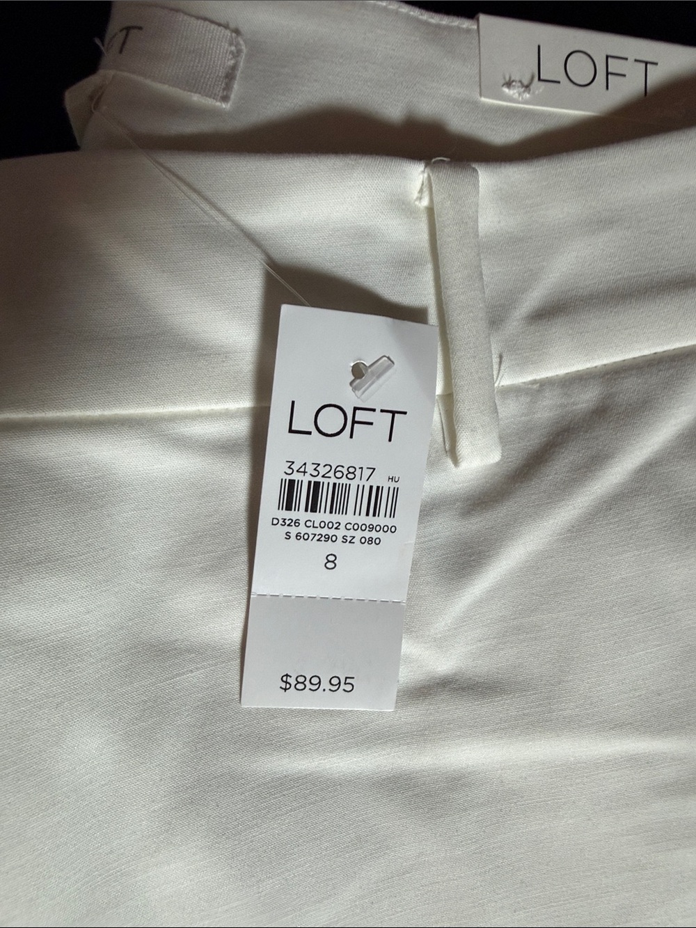 LOFT White Riviera Cropped Pants NWT - Picture 3 of 3